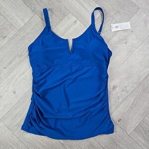 New! Beachsissi Large Women's Tankini Top Vibrant Blue Spagetti Strap